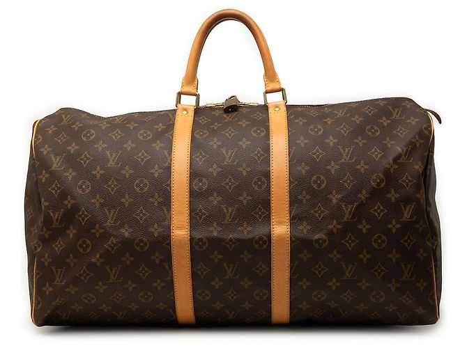Borsa da viaggio Louis Vuitton Monogram Keepall 55 Marrone