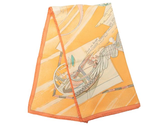 Hermès Face Au Large Seidentuch Orange 90