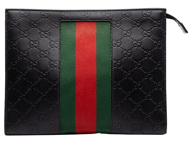 Clutch Gucci Guccissima Web nera Nero