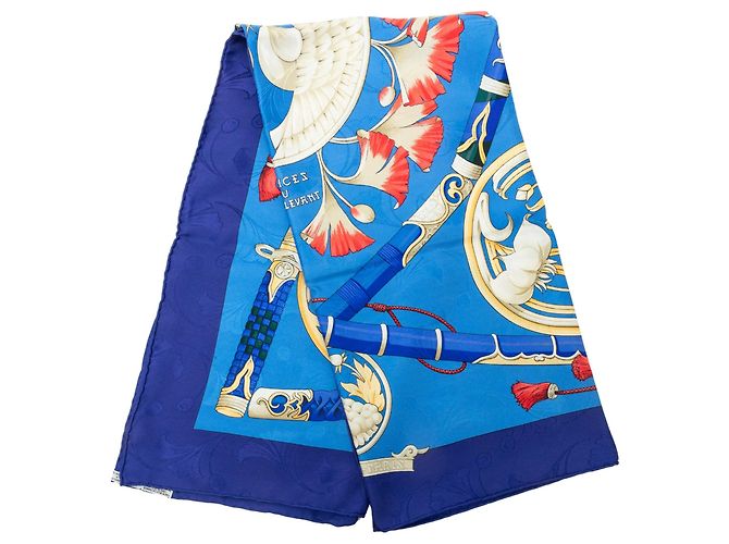 Lenço de seda Hermès Daimyo Azul 90 Scarves