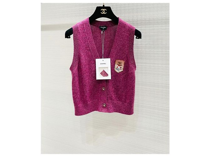 Chanel Strickjacke aus Kaschmir in Rosa Mehrfarben