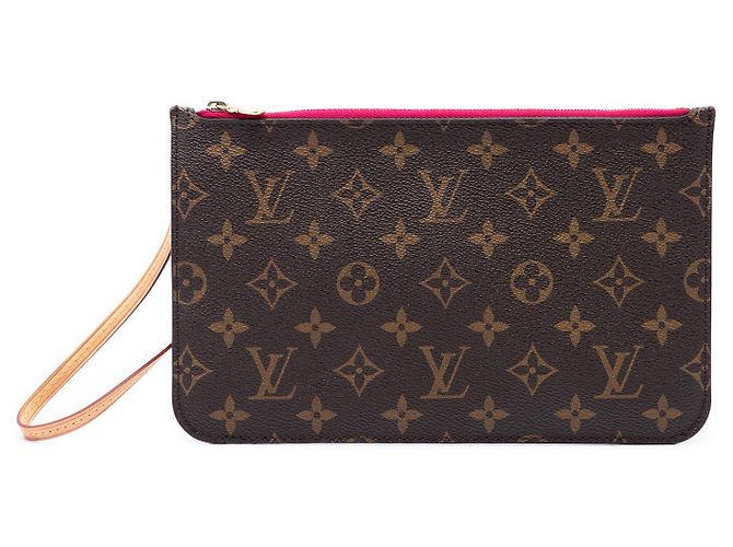 Brown Louis Vuitton Monogram Neverfull MM Pouch