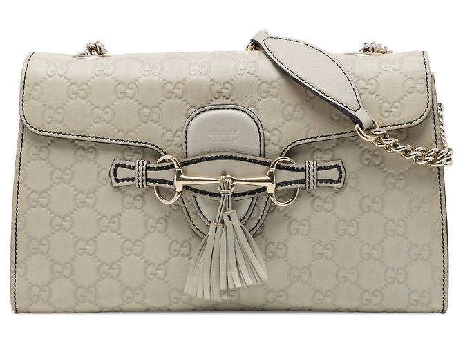 Borsa a spalla Gucci Medium Guccissima Emily Marrone