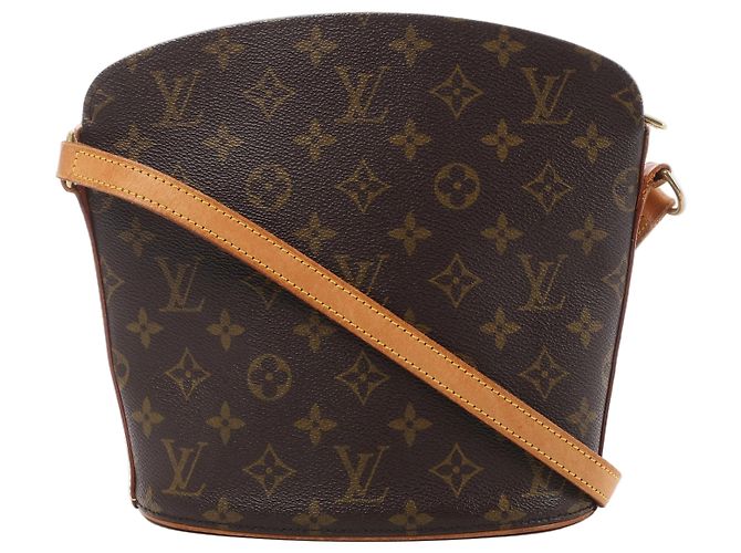 Borsa a tracolla Louis Vuitton Drouot Monogram Canvas in marrone