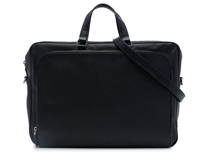 Borsa business Prada Saffiano nera Nero