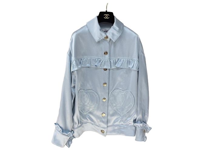 Giacca Chanel in seta blu