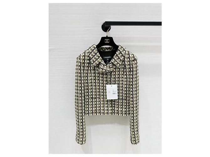 Chanel Dakar Tweed Jacke Mehrfarbig Größe 36 Mehrfarben
