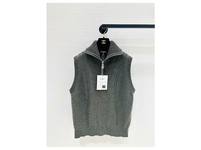 Chanel Prenda de punto de lana gris Multicolor