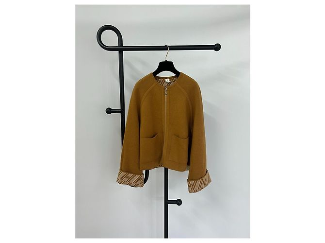 Hermès Cashmere Reversible Jacket Brown Size 34 Multiple colors