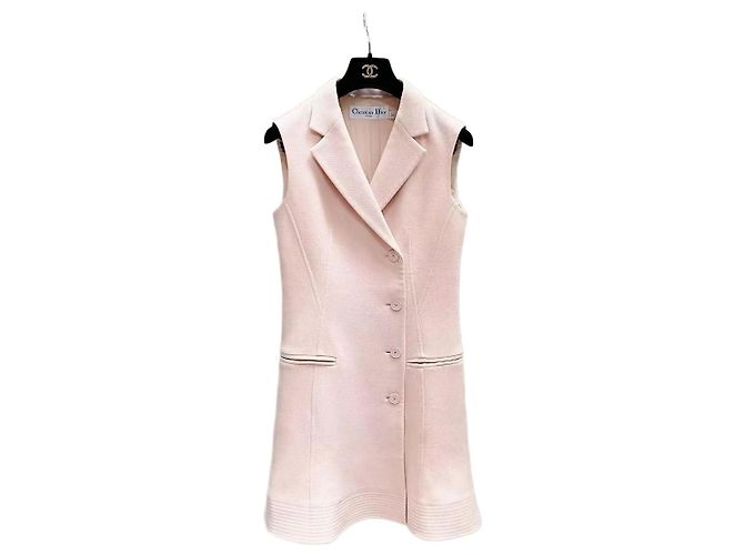 Vestido casaco Dior de lã rosa Multicor