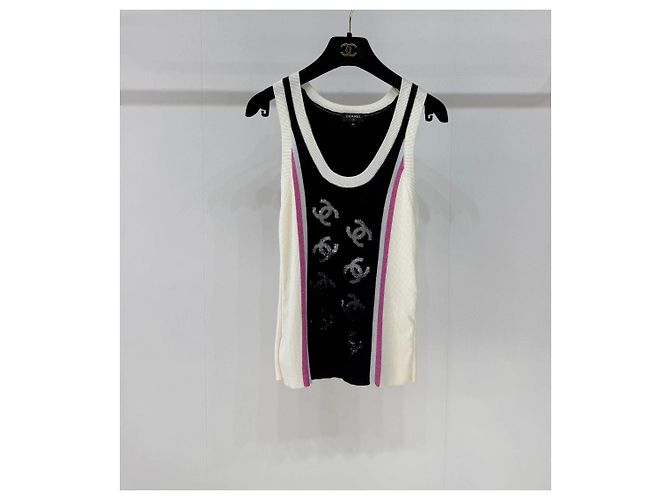 Canotta Chanel in maglia lurex e lana multicolore