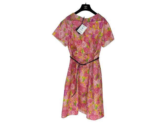 Abito Prada Multicolore in Seersucker e Seta