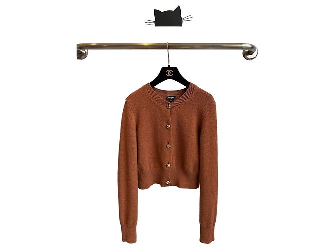 Chanel Strickjacke aus Kaschmir orange