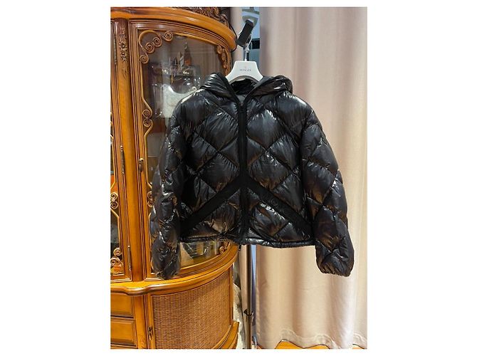 Casaco de Penas Moncler Preto Acolchoado Mulher Multicor