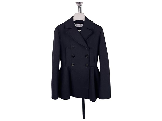 Autre Marque Dior Black Wool Double Breasted Tailored Coat Multiple colors