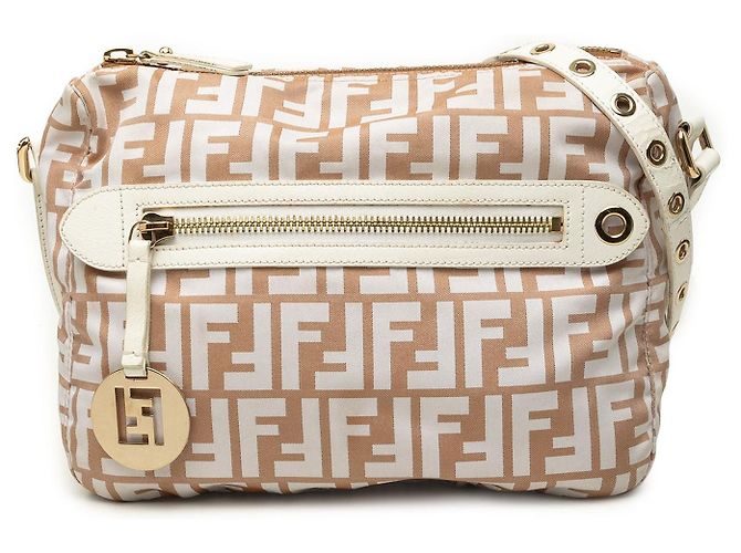 Borsa a tracolla Fendi Zucca Canvas marrone