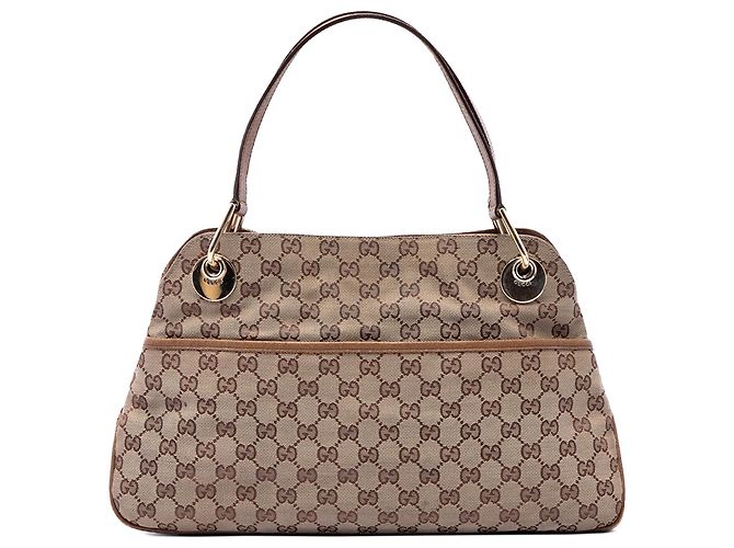 Bolsa de Ombro Gucci GG Canvas Eclipse Bege