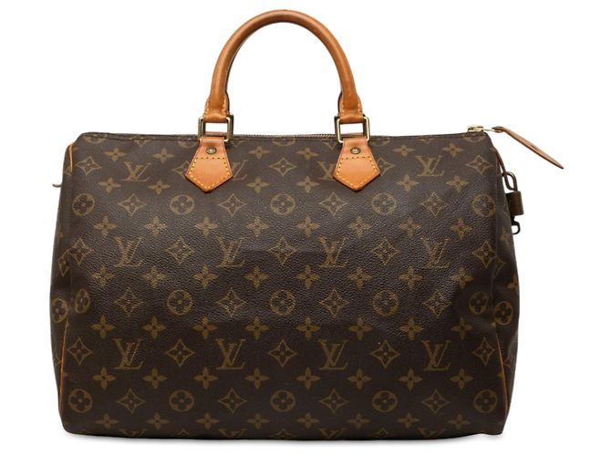 Bolsa Boston Louis Vuitton Monogram Speedy 35 Castanha Marrom