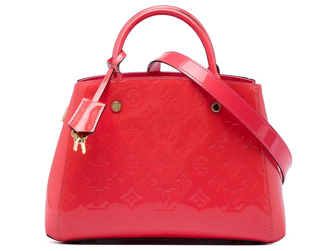 Bolsa Satchel Louis Vuitton Monogram Vernis Montaigne BB Laranja