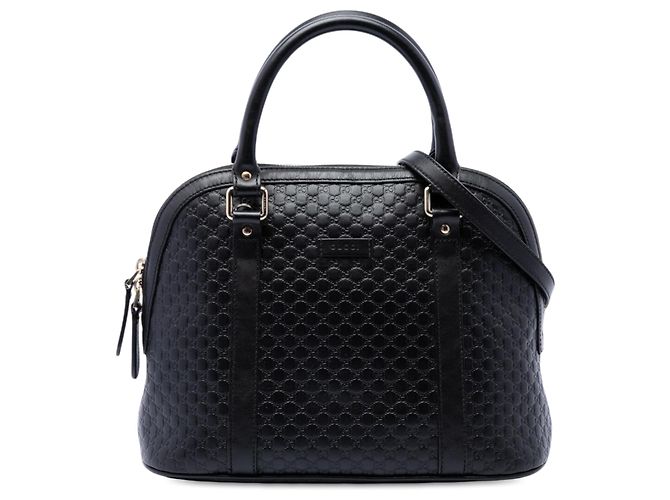 Bolsa Dome Gucci Medium Microguccissima Preta Preto