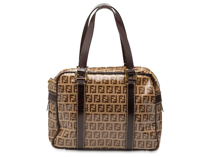 Bolsa Fendi Zucchino Crystal castanha Marrom