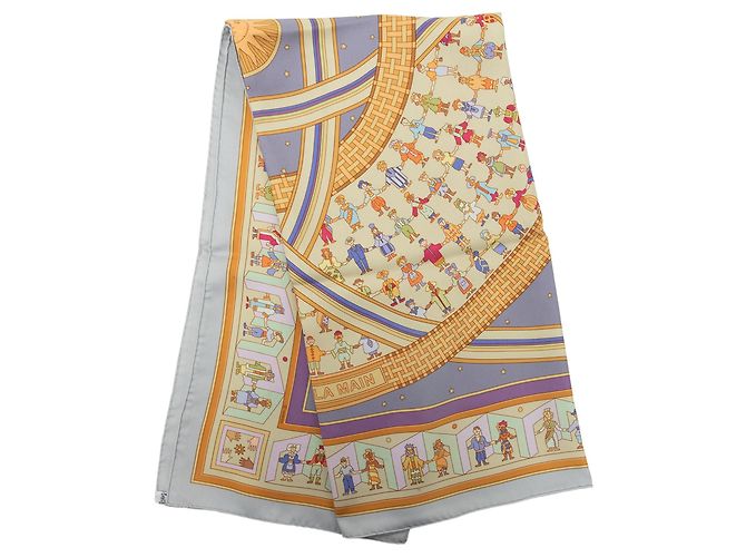 Foulard di seta Hermès Donner La Main Blu 90 Scarves