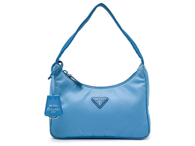 Borsa a tracolla Prada Mini Tessuto Re Edition 2000 Blu