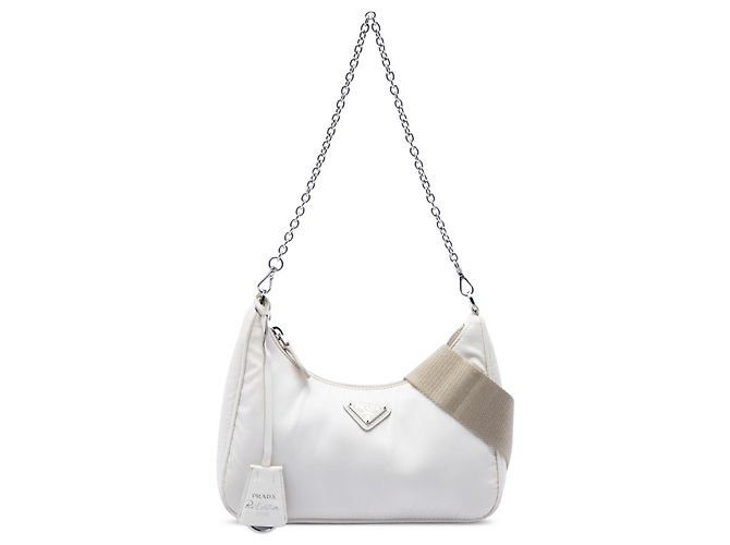 Prada Tessuto Re-Edition 2005 Handtasche Weiß