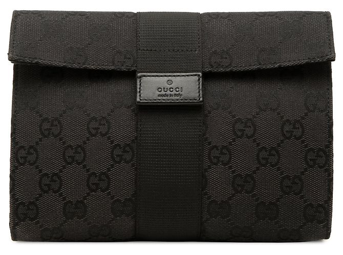 Clutch Gucci GG Canvas nera Nero