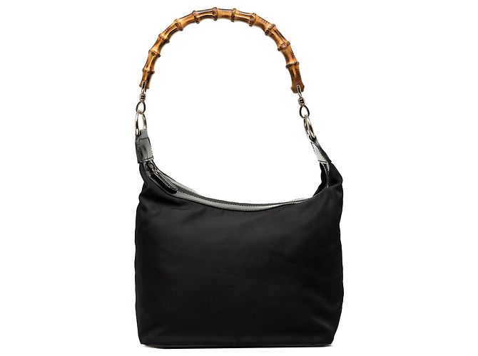 Bamboo Bolsa de ombro Gucci em nylon preto com bambu