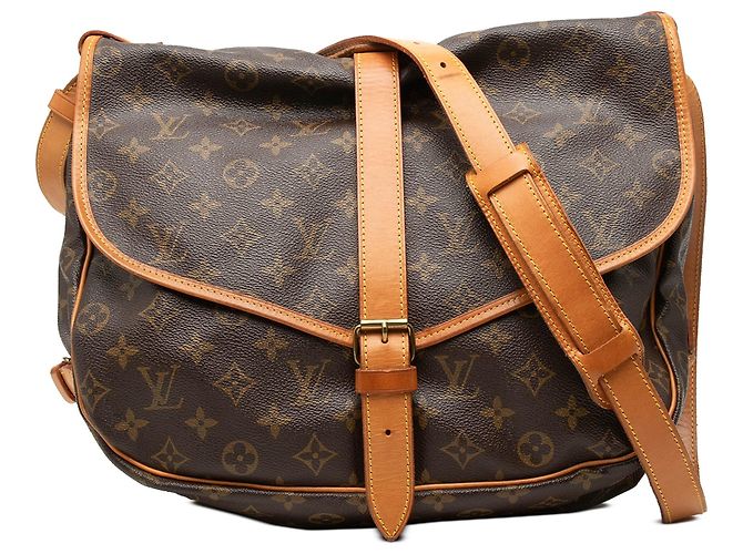 Borsa a tracolla Louis Vuitton Monogram Saumur 35 Marrone
