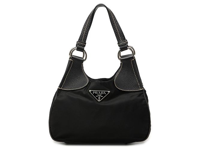 Bolsa de Ombro Prada Tessuto Hamal Preta Preto