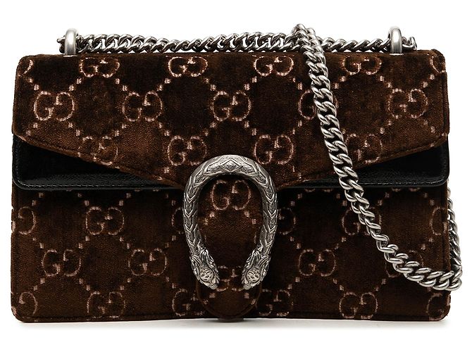 Borsa a tracolla Dionysus in velluto GG Medium marrone Gucci