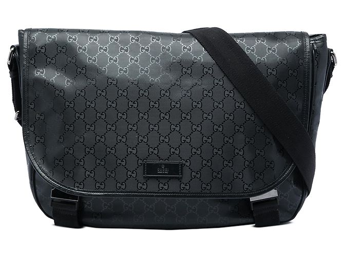 Borsa Messenger Gucci GG Stampata Nera Nero