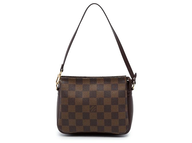 Bolsa de mão Louis Vuitton Damier Ebene Trousse Pochette Marrom