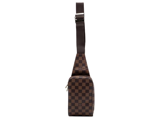 Borsa a tracolla Louis Vuitton Damier Ebene Geronimos Marrone