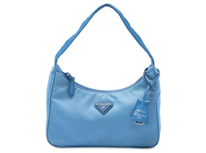Borsa a tracolla Prada Mini Tessuto Re Edition 2000 Blu