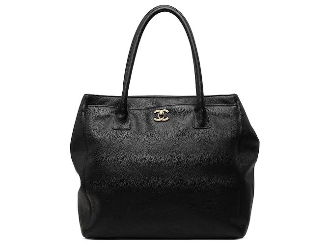 Borsa Chanel Executive Cerf Tall in pelle Caviar nera Nero