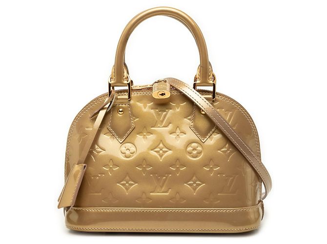 Bolsa Louis Vuitton Monogram Vernis Alma BB Dourada Dourado