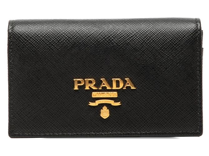 Prada Black Saffiano Leather Business Card Case