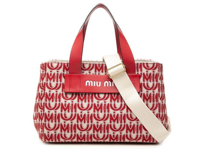 Sac à main en jacquard Canapa de Miu Miu Rouge