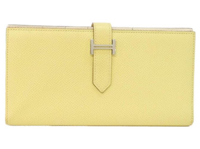 Hermès Hermes Bearn Soufflé Verso Wallet Yellow