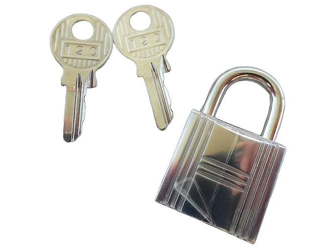 Set Lucchetto e Chiavi Hermès Metallo Argentato Argento