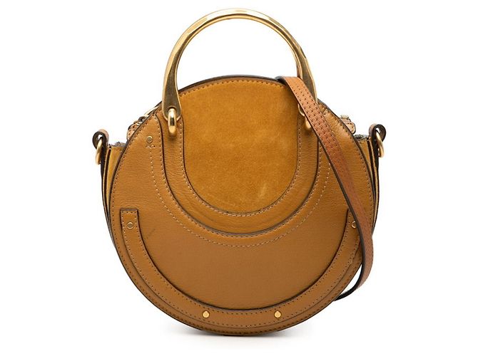Mala Chloé Pixie em pele e camurça castanha Marrom