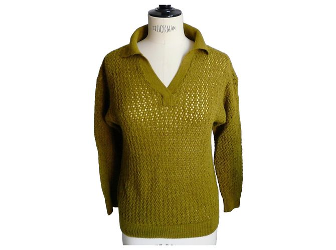 Soeur SŒUR Pull en mélange alpaga ajouré vert