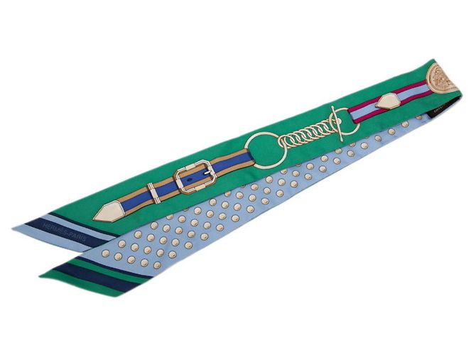 Hermès Sciarpa Twilly Grand Tralala Hermes Multicolore Verde