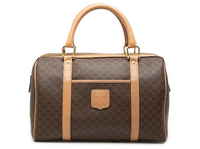 Céline Borsa Boston Mini Macadam Celine Marrone Beige