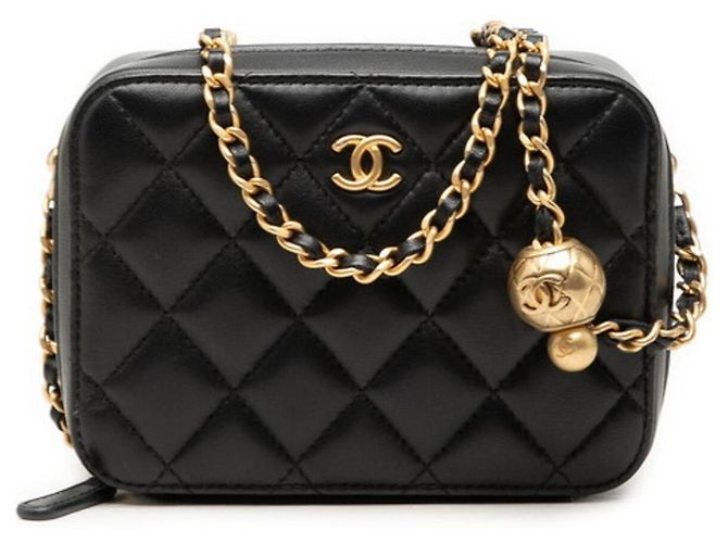 Borsa Camera Chanel Coco Mark Matelassé Nero D'oro