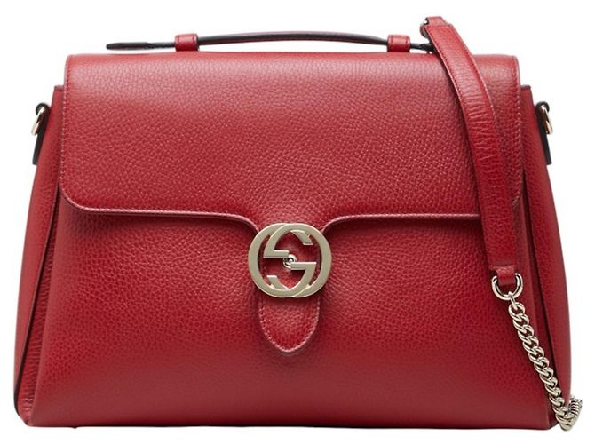 Gucci Interlocking G Handtasche Schultertasche mit Kette Rot