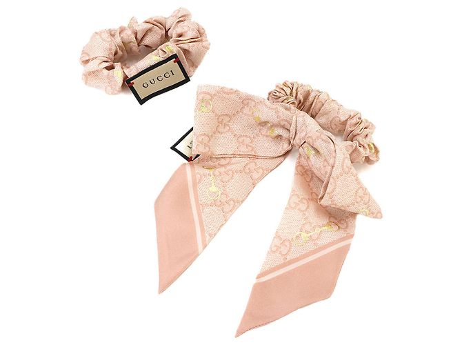 Set di Scrunchie in seta GG Gucci Rosa